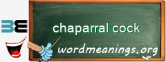 WordMeaning blackboard for chaparral cock